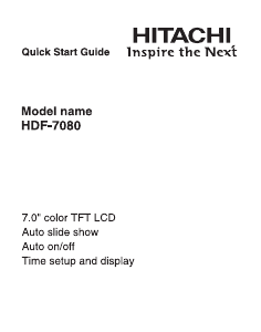 Manual Hitachi HDF-7080 Digital Photo Frame