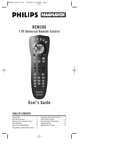 Manual Philips REM380 Remote Control