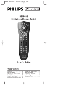 Manual Philips REM400 Remote Control