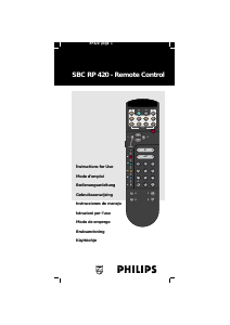 Manuale Philips SBC RP 420 Telecomando