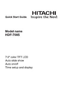 Manual Hitachi HDF-7085 Digital Photo Frame