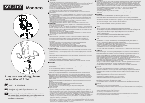 Návod Serano Monaco Kancelárska stolička