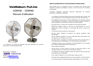 Mode d’emploi Pur Line VDM30 Ventilateur