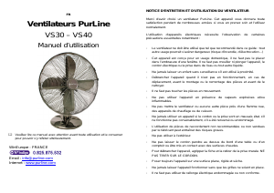Mode d’emploi Pur Line VS40 Ventilateur