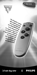 Manual Philips SBC RU 111 Remote Control