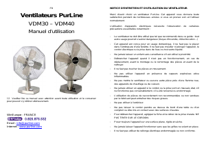 Mode d’emploi Pur Line VDM40 Ventilateur