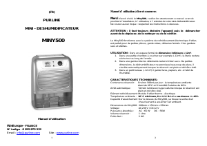 Mode d’emploi Pur Line MINY500 Déshumidificateur