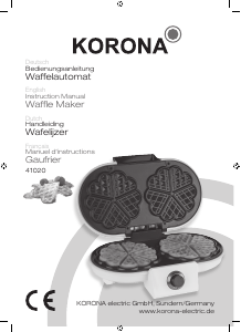 Manual Korona 41020 Waffle Maker