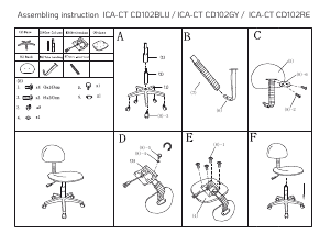 Bruksanvisning Techly ICA-CT CD102BLU Arbetsstol