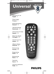 Manual de uso Philips SBC RU 258 Control remoto