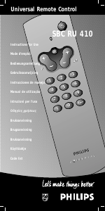 Manual de uso Philips SBC RU 410 Control remoto