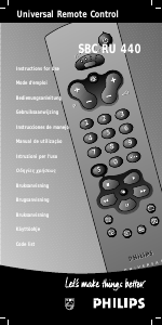 Manual Philips SBC RU 440 Remote Control