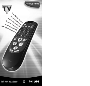 Manual Philips SBC RU 610 Remote Control