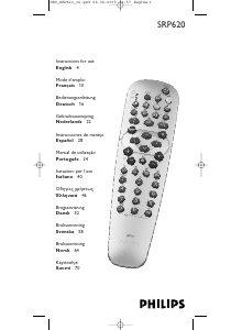 Handleiding Philips SRP620 Afstandsbediening