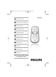 Manual de uso Philips SRU160 Control remoto