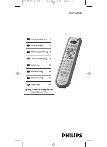 Manual Philips SRU538 Remote Control