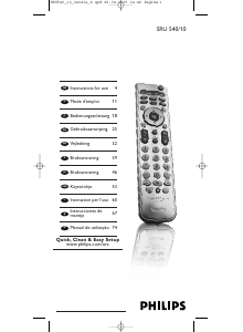 Manual Philips SRU540 Remote Control