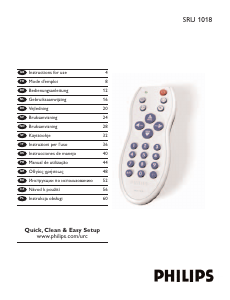 Manual Philips SRU1018 Remote Control