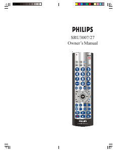 Manual de uso Philips SRU3007 Control remoto