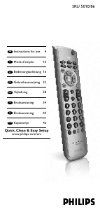 Manual Philips SRU5010 Remote Control