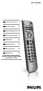 Manual Philips SRU5020 Remote Control
