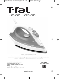 사용 설명서 테팔 FV1241X0 Color Edition 다리미