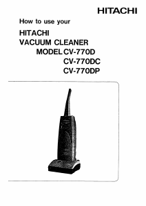 Manual Hitachi CV770DP Vacuum Cleaner