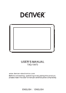 Handleiding Denver TAQ-10473 Tablet