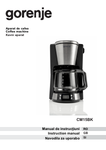 Manual Gorenje CM15BK Coffee Machine