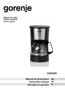 Manual Gorenje CM06BK Coffee Machine