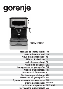 Посібник Gorenje ESCM15DBK Еспресо-машина