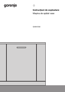 Manual Gorenje GV661D60 Maşină de spălat vase