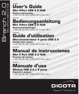 Manual de uso Dicota Branch 2.0 Concentrador USB