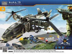 Manual de uso Mega Bloks set 96940 Halo Helicóptero de combate con pista de aterrizaje