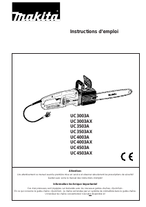 Mode d’emploi Makita UC3503AX Tronçonneuse