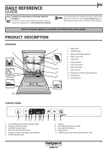 Manual Hotpoint-Ariston HIC 3C26 CW Dishwasher