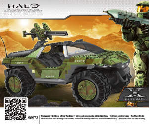 Manual de uso Mega Bloks set 96973 Halo Edición de aniversario – UNSC Warthog