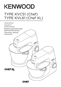 Посібник Kenwood KVL6100P Chef XL Планетарний міксер