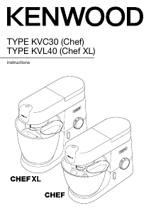 كتيب Kenwood KVC3100W Chef ماكينة خلط/عجن