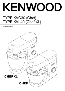 Manual Kenwood KVL4100S Chef XL Stand Mixer