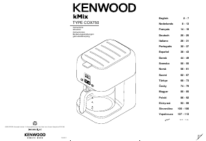 Bruksanvisning Kenwood COX750WH kMix Kaffebryggare