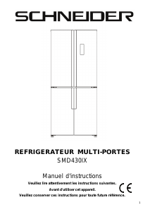 Mode d’emploi Schneider SMD430IX Réfrigérateur combiné