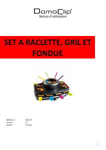 Mode d’emploi DomoClip DOC107 Gril raclette