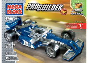 Bruksanvisning Mega Bloks set 3706 Probuilder Grand Prix Racer
