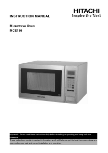 Manual Hitachi MCE130 Microwave