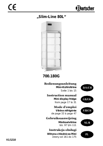 Bedienungsanleitung Bartscher 700.180G Slim-Line 80L Kühlschrank