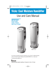 Mode d’emploi Vicks V3800JUV Humidificateur