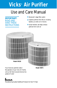 Handleiding Vicks V9130 Luchtreiniger