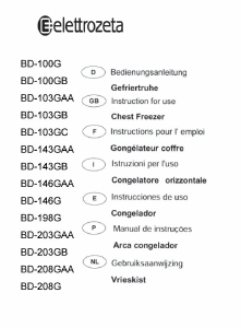 Mode d’emploi Elettrozeta BD-100G Congélateur