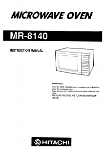 Bruksanvisning Hitachi MR8140 Mikrovågsugn